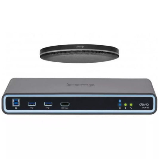 Biamp Devio SCR-25CX Black Conferencing Hub with Ceiling Microphone, Black