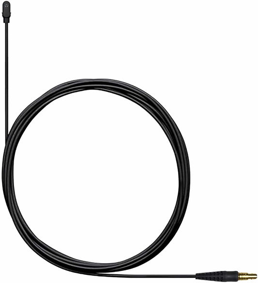 Shure DL4B/O-LM1-A black DuraPlex omnidirectional waterproof lavalier microphone with 1-pin LEMO connector, main product view