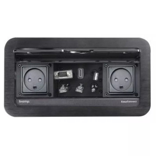 Biamp EasyConnect EC-P-EU Tabletop Connectivity Box with EU Power Outlet