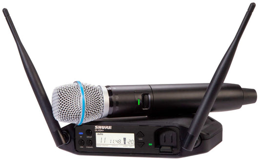 Shure GLXD24+/B87A dual-band wireless vocal system with Beta 87A handheld and tabletop receiver