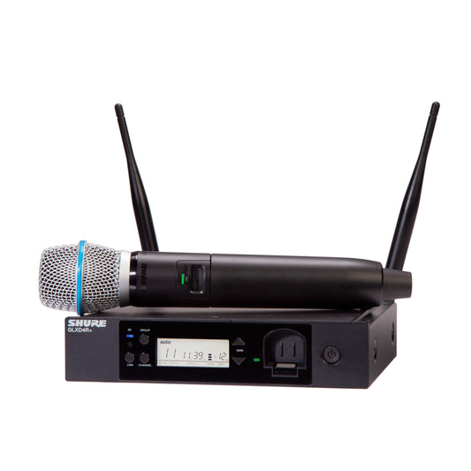 Shure GLXD24R+/B87A rack-mount dual-band wireless vocal system with Beta 87A handheld