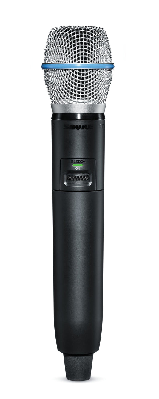 Shure GLXD2+/B87A dual band digital wireless handheld transmitter with Beta 87A capsule, main product view