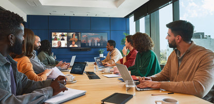 Poly Studio X72 video bar in large conference room