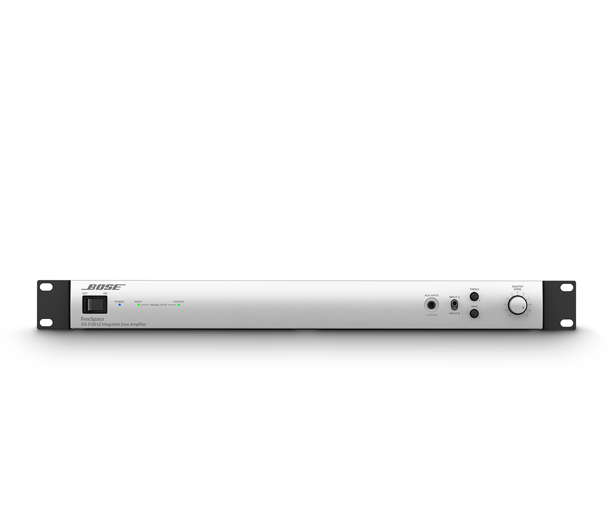 Bose FreeSpace IZA 2120-LZ integrated zone amplifier, angled front view
