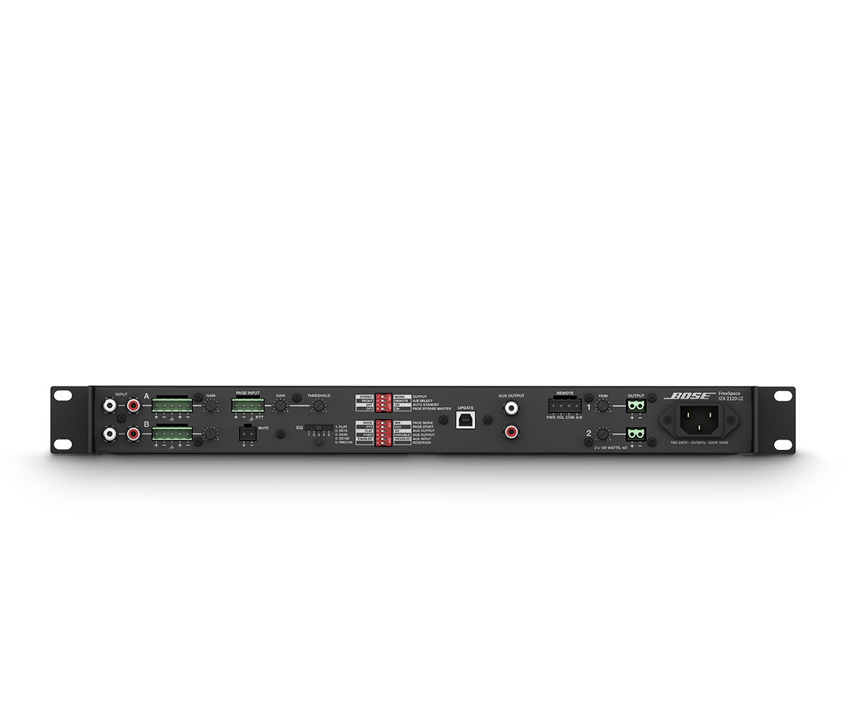 Bose FreeSpace IZA 2120-LZ integrated zone amplifier, side angled view