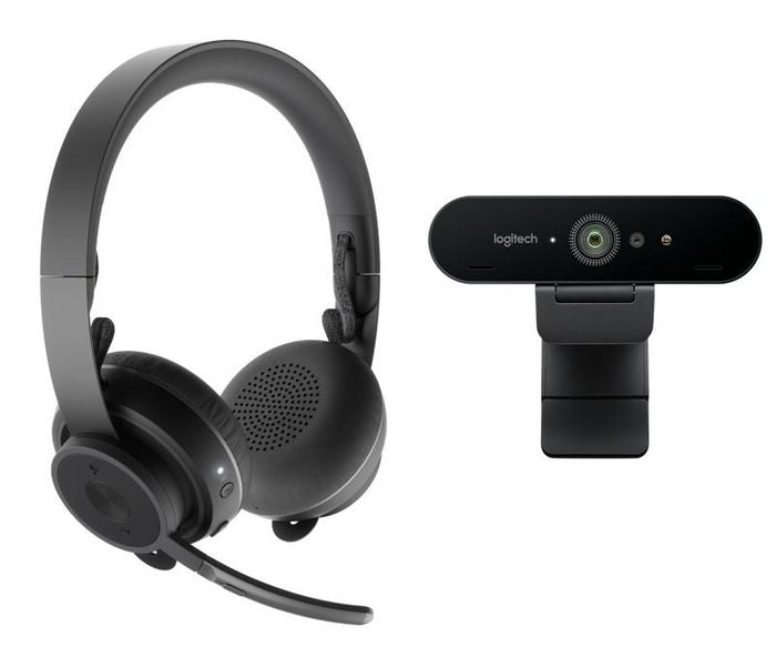 Logitech Pro Personal Video Collaboration Kit with BRIO webcam and Zone Wireless headset