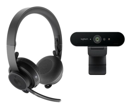 Logitech Pro Personal Video Collaboration Kit with BRIO webcam and Zone Wireless headset