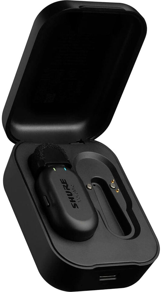 Shure MoveMic One MV-ONE-Z7 single-channel wireless lavalier with charge case, main product view