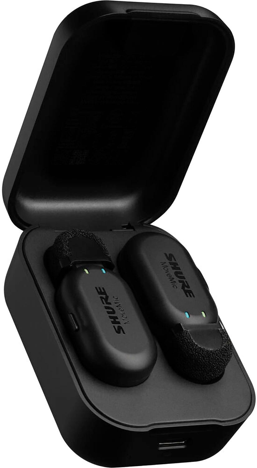 Shure MV-TWO-Z7 MoveMic Wireless Lavalier Microphone Pair for Phones with Charge Case