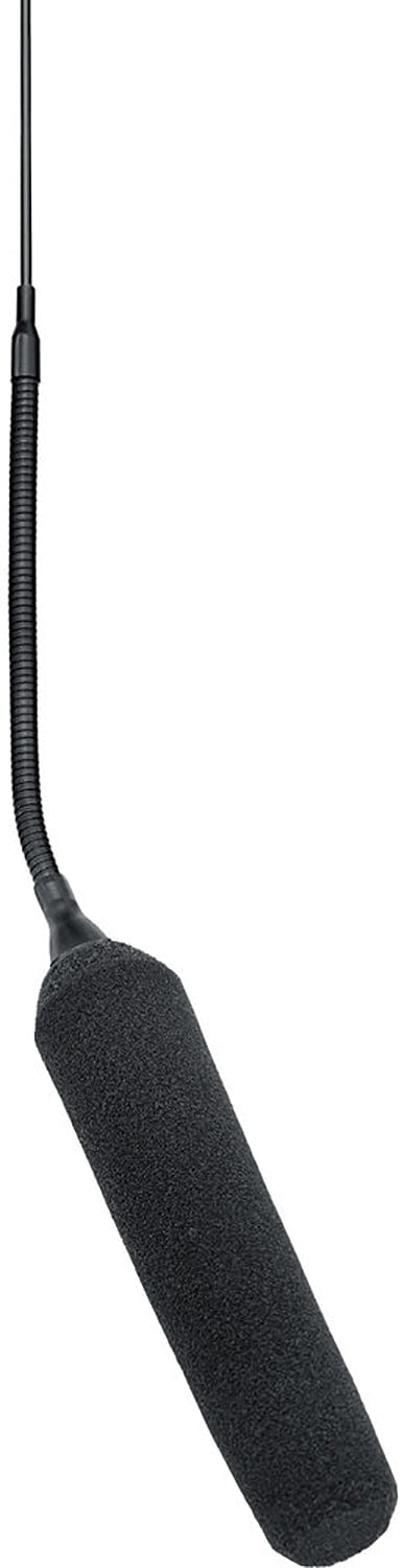 Shure MX202BP/MS black Microflex overhead mini-shotgun microphone with plate-mount preamp, main product view