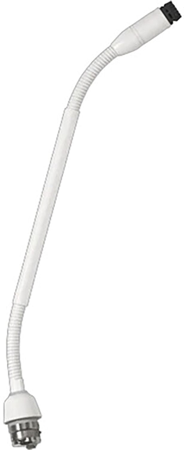 Shure MX410WRLPDF/N 10 inch white Dualflex gooseneck microphone with top light ring and no capsule, main product view
