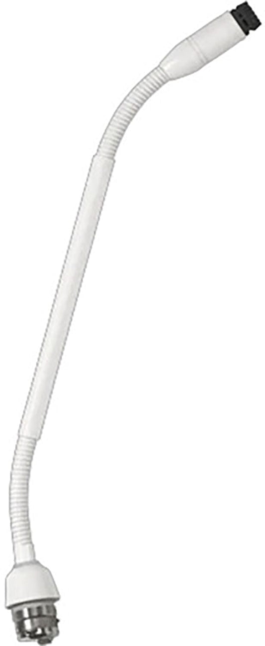 Shure MX410WRLPDF/N 10 inch white Dualflex gooseneck microphone with top light ring and no capsule, main product view
