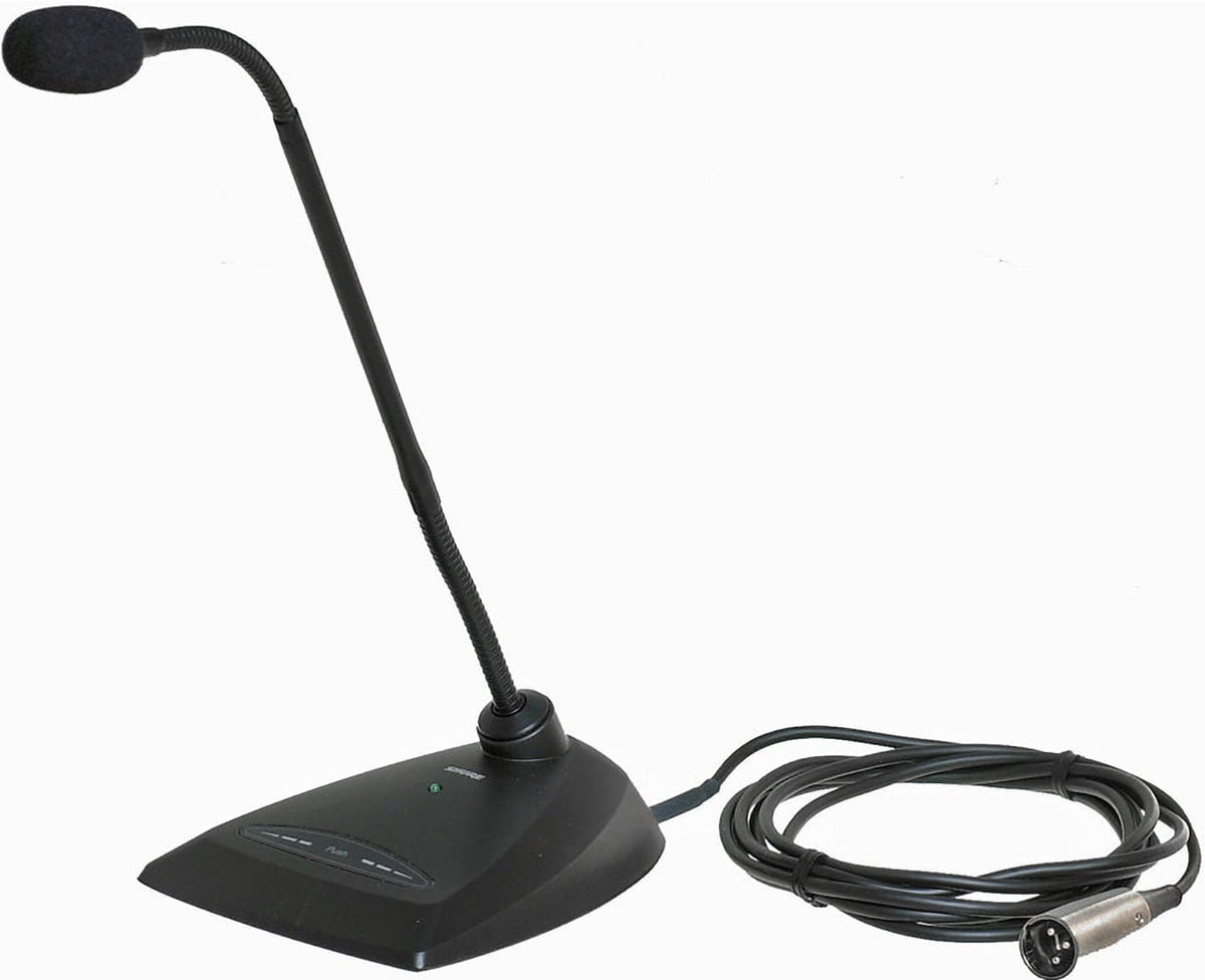 Shure MX412D/N 12 inch gooseneck microphone with desktop base and LED indicator