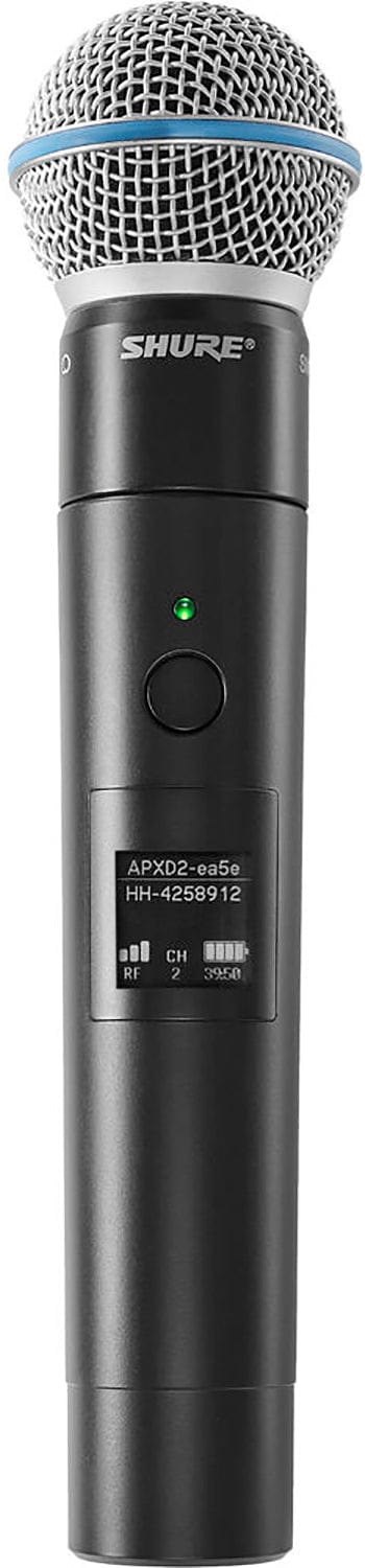 Shure MXW2X/BETA58 handheld wireless transmitter with Beta 58A capsule for Microflex Wireless neXt, main product view