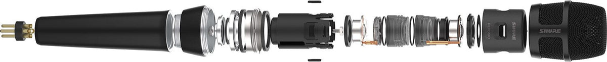 Shure Nexadyne 8/C exploded view of the Revonic dual-engine transducer and internal components