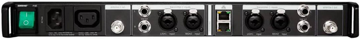 Shure P10T-L8 rear connector panel, XLR and TRS inputs