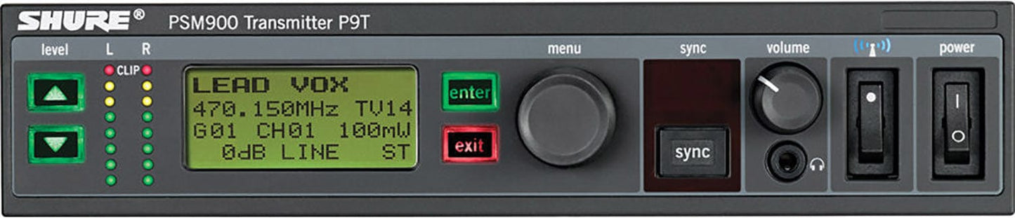 Shure P9T=-L6 Wireless Transmitter for PSM900 Wireless Personal Monitor System - L6 Band