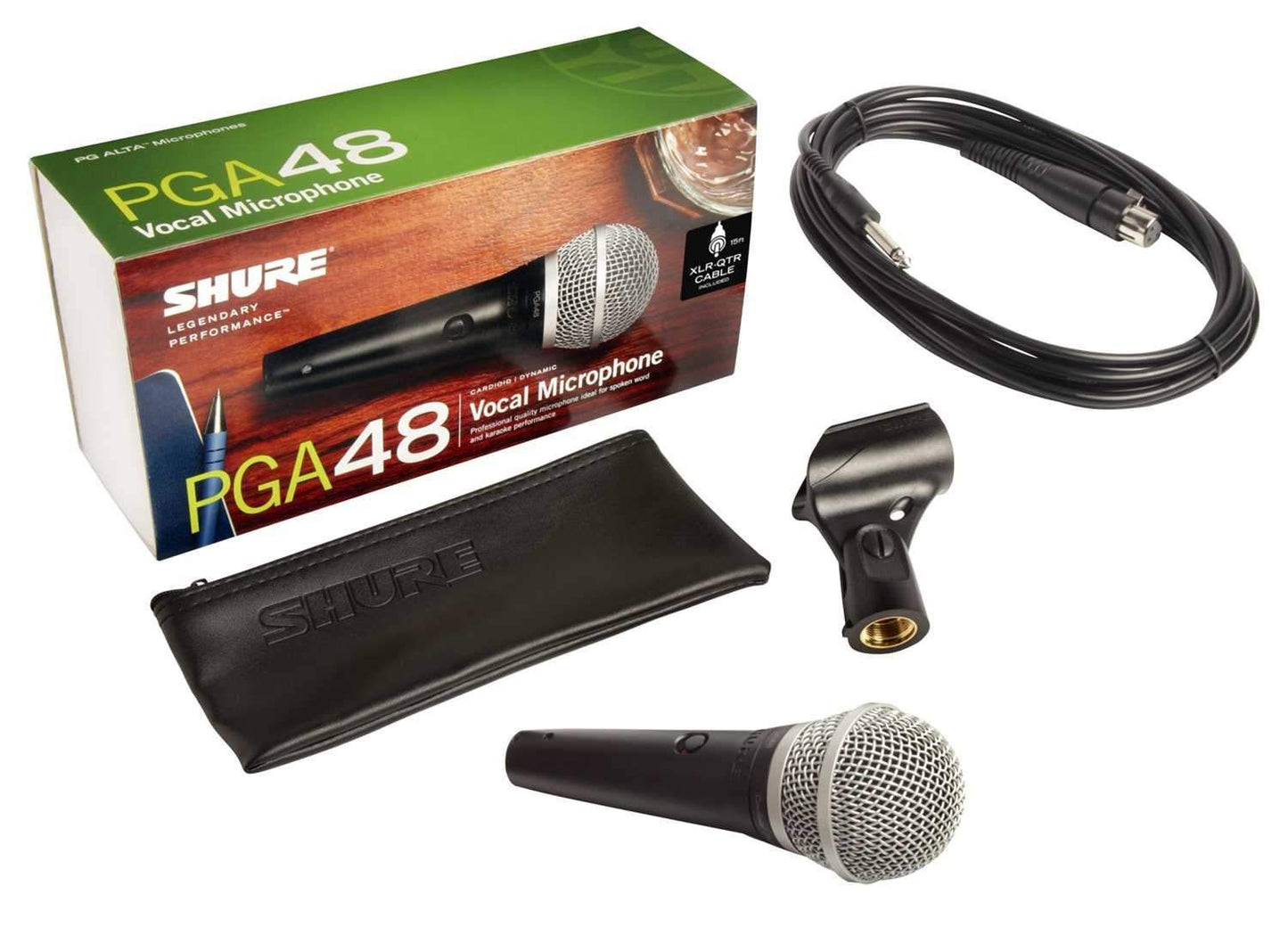 Shure PGA48-QTR Dynamic Vocal Microphone with XLR-QTR Cable