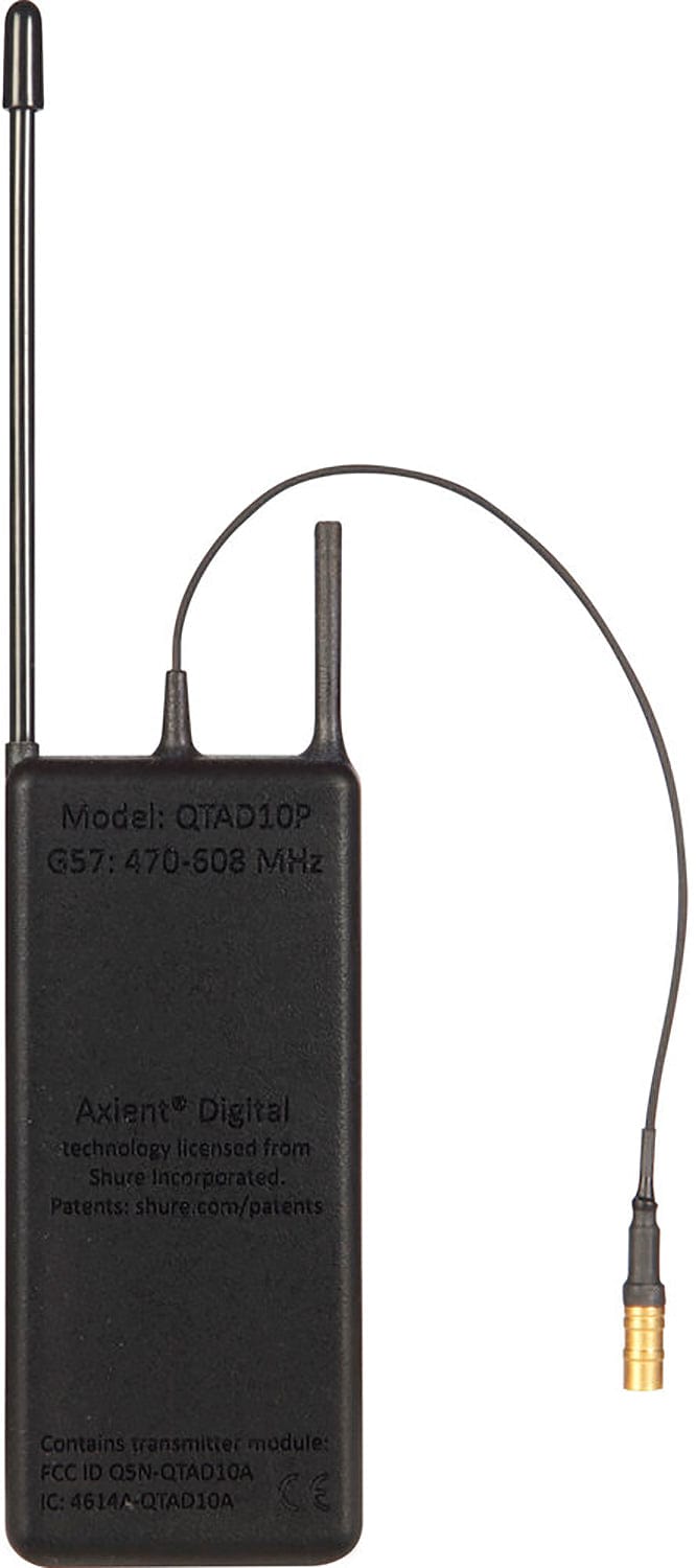 Shure QTAD10P=-G56 AD10P PlayerMic Transmitter - 470-636 MegaHertz