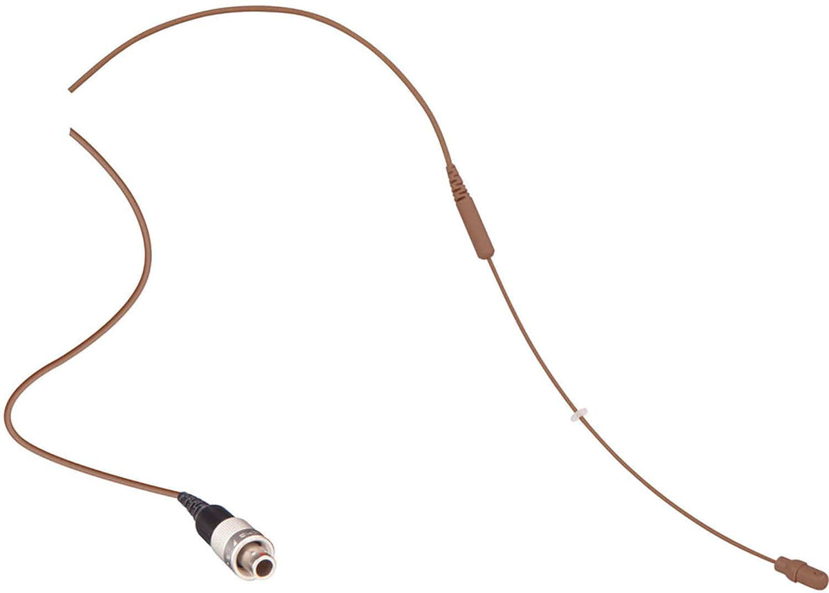 Shure RPMDH5C/O-LM3 cocoa boom arm and cable assembly with 3-pin LEMO connector for the DH5 headset microphone, product view