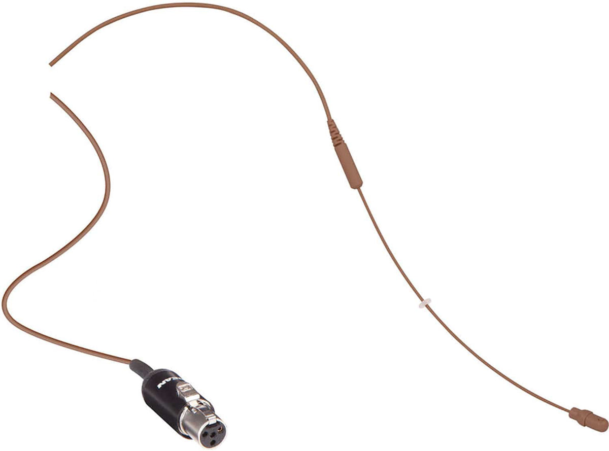 Shure RPMDH5C/O-MTQG cocoa boom arm and cable assembly with TA4F connector for the DH5 headset microphone, product view