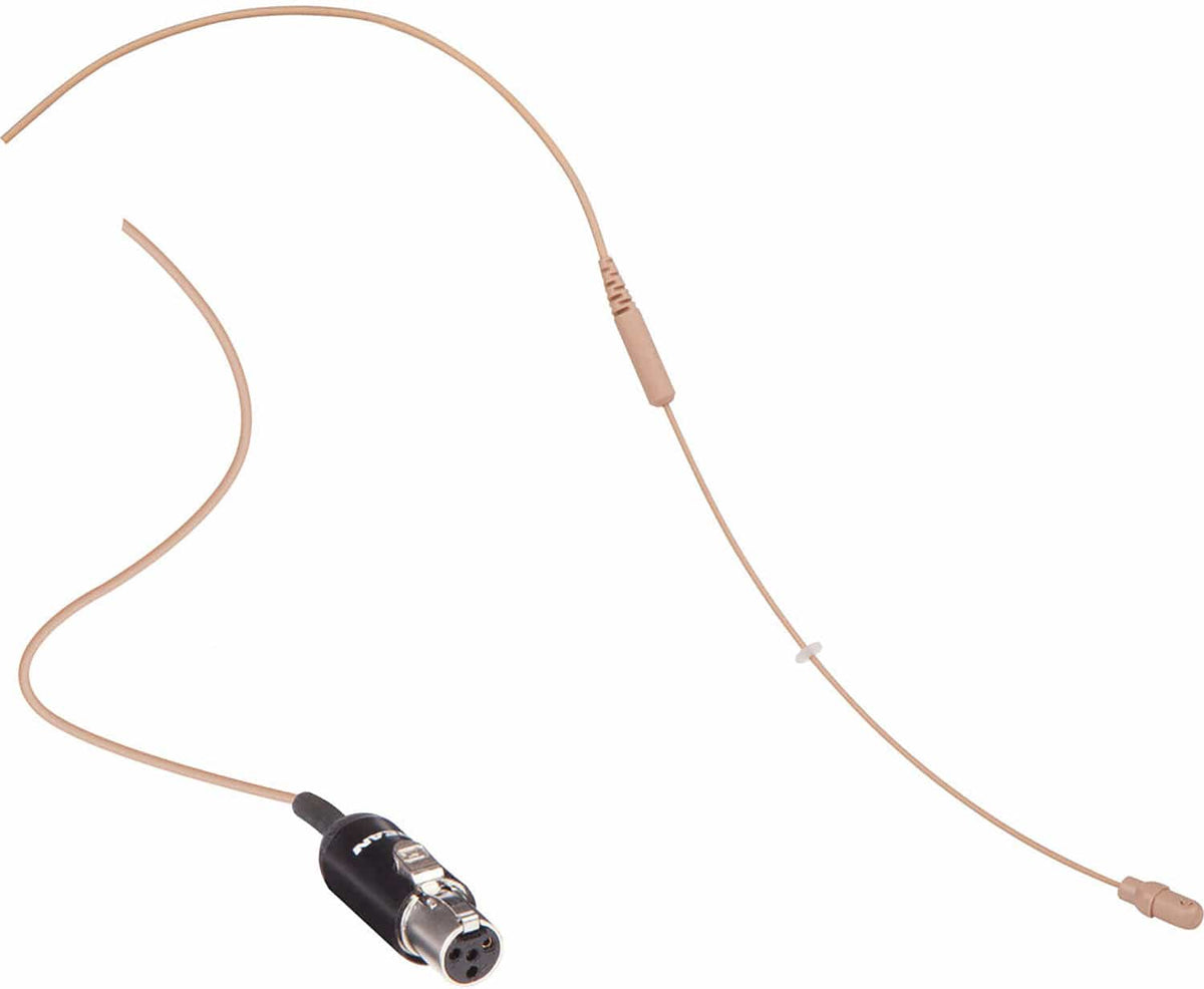 Shure RPMDH5T/O-MTQG tan boom arm and cable assembly with TA4F connector for the DH5 headset microphone, product view