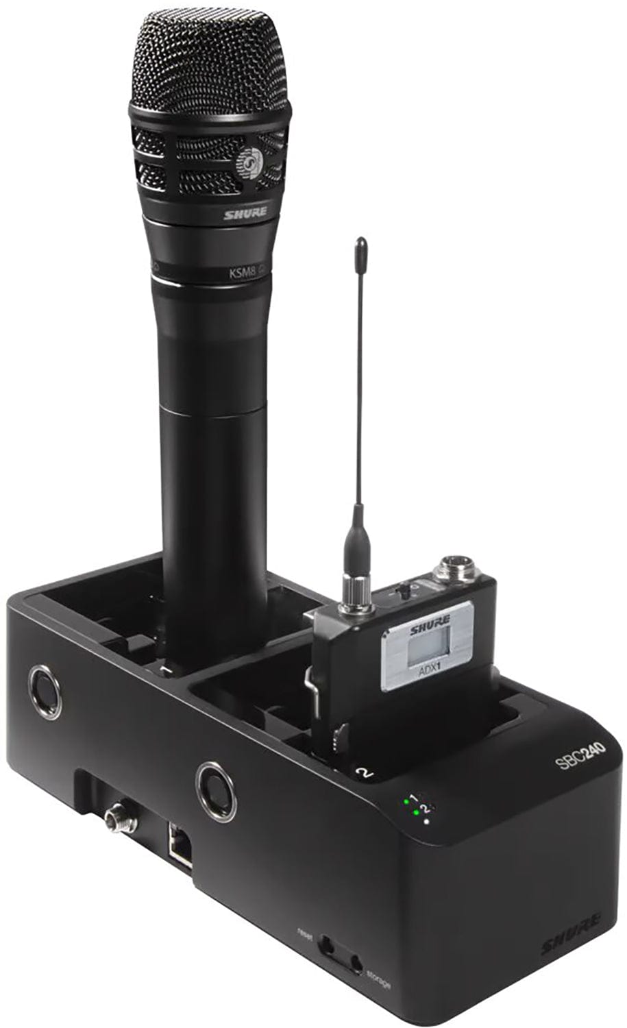 Shure SBC240 2-Bay Networked Docking Charger for SB910/SB920A Batteries/ADX Transmitters