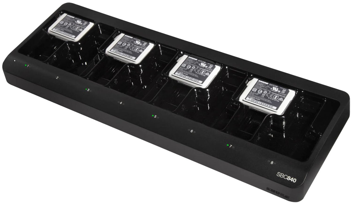 Shure SBC840-US charger rear panel with Ethernet and power input