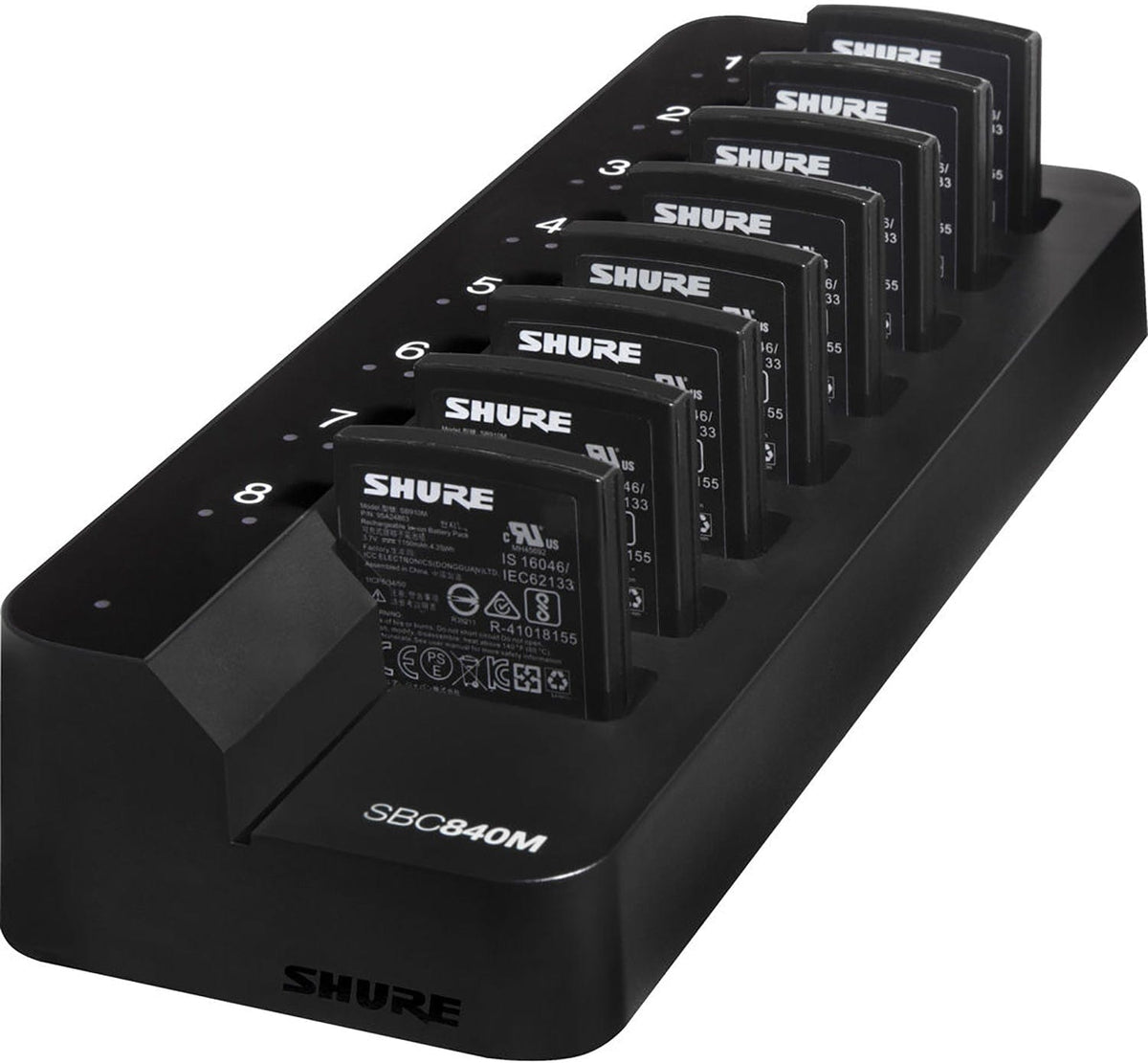 Shure SBC840M-US charger rear panel with Ethernet and power input