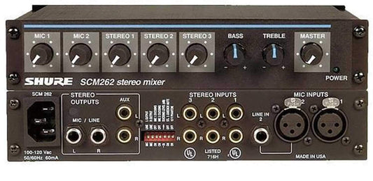 Shure SCM262 stereo microphone mixer