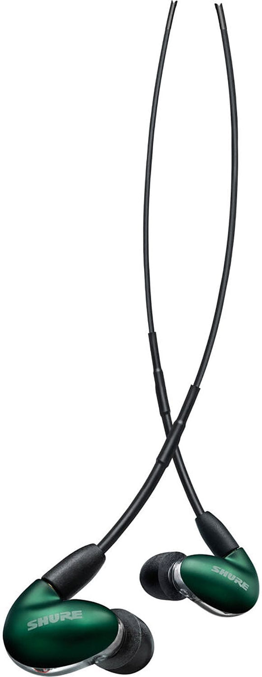 Shure SE846 UNI Gen 2 green sound isolating earphones with four balanced armature drivers, main product view