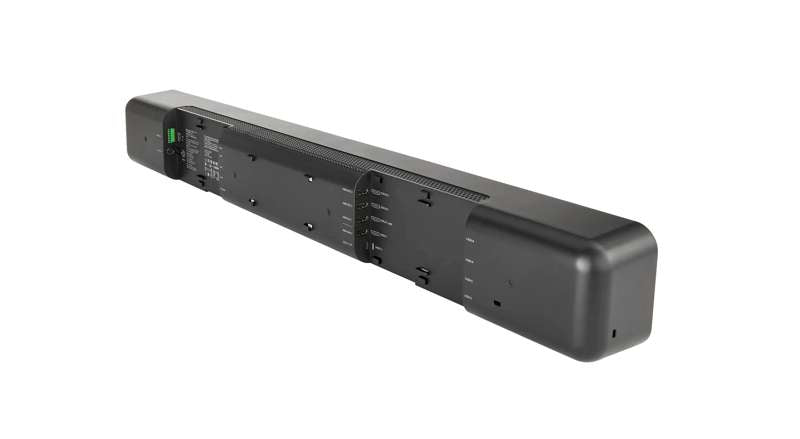 Shure IntelliMix Bar Pro video bar angled side view