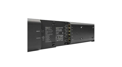 Shure IntelliMix Bar Pro rear connection panel with Ethernet ports