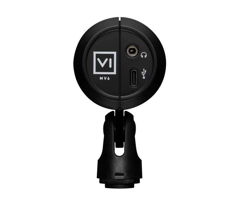 Shure MV6 rear panel with USB-C port and headphone jack