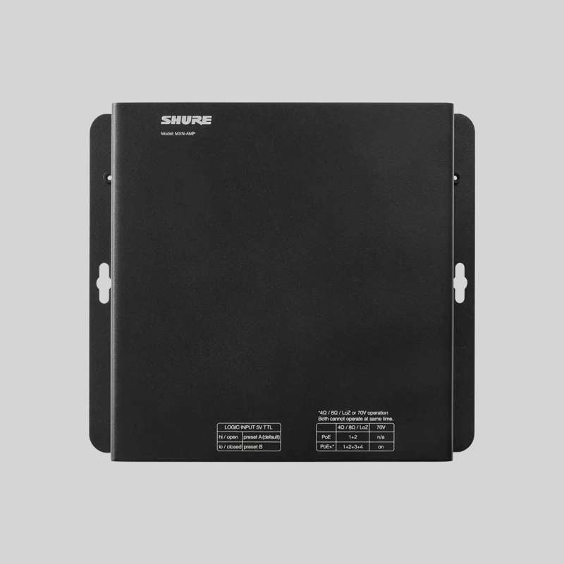Shure MXN-AMP top view with mounting flanges