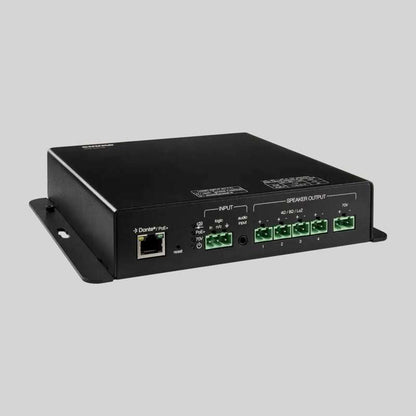 Shure MXN-AMP PoE+ networked amplifier angled view