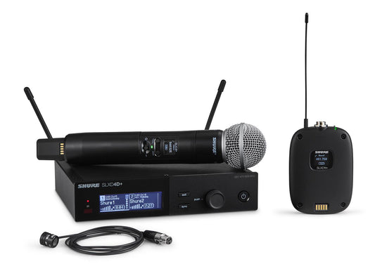 Shure SLXD124+/85M G57 digital wireless combo system with SM58 handheld and WL185M lavalier