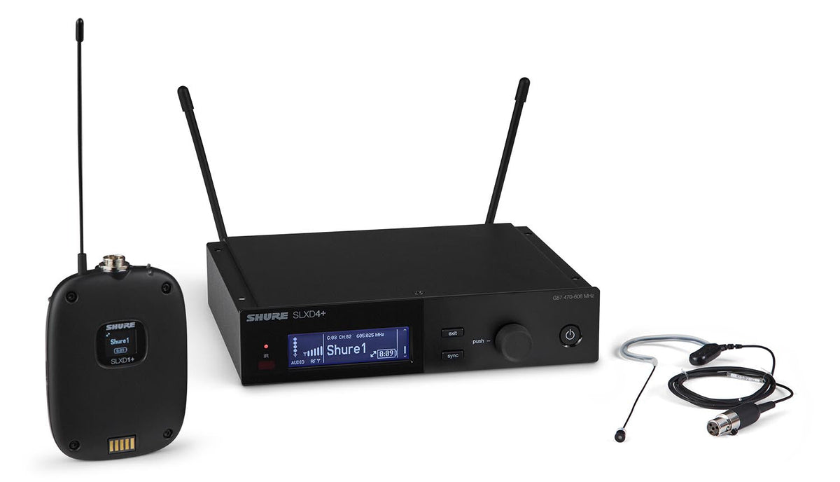 Shure SLXD14+/85M G57 digital wireless lavalier system with SLXD4+ receiver and WL185M microphone
