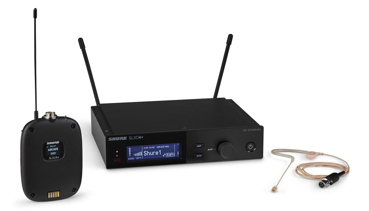 Shure SLXD14+/153T G57 digital wireless headset system with SLXD4+ receiver and MX153 earset