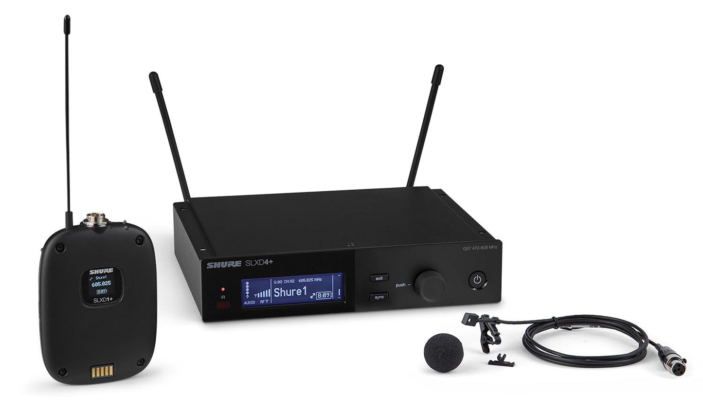 Shure SLXD14+/93-G57 Digital Wireless Bodypack System, Lavalier, WL93
