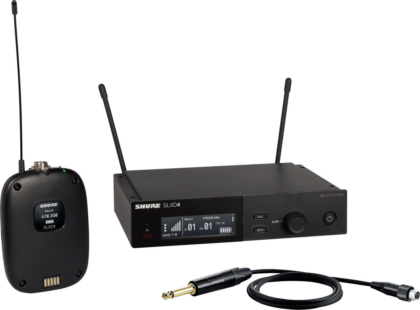Shure SLXD14-G58 Combo System with SLXD1 and SLXD4 - G58 Band