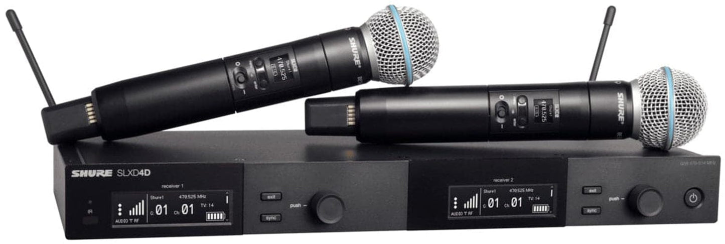 Shure SLXD24D/B58 G58 Dual Wireless System with BETA 58 Microphone Capsule - G58 Band