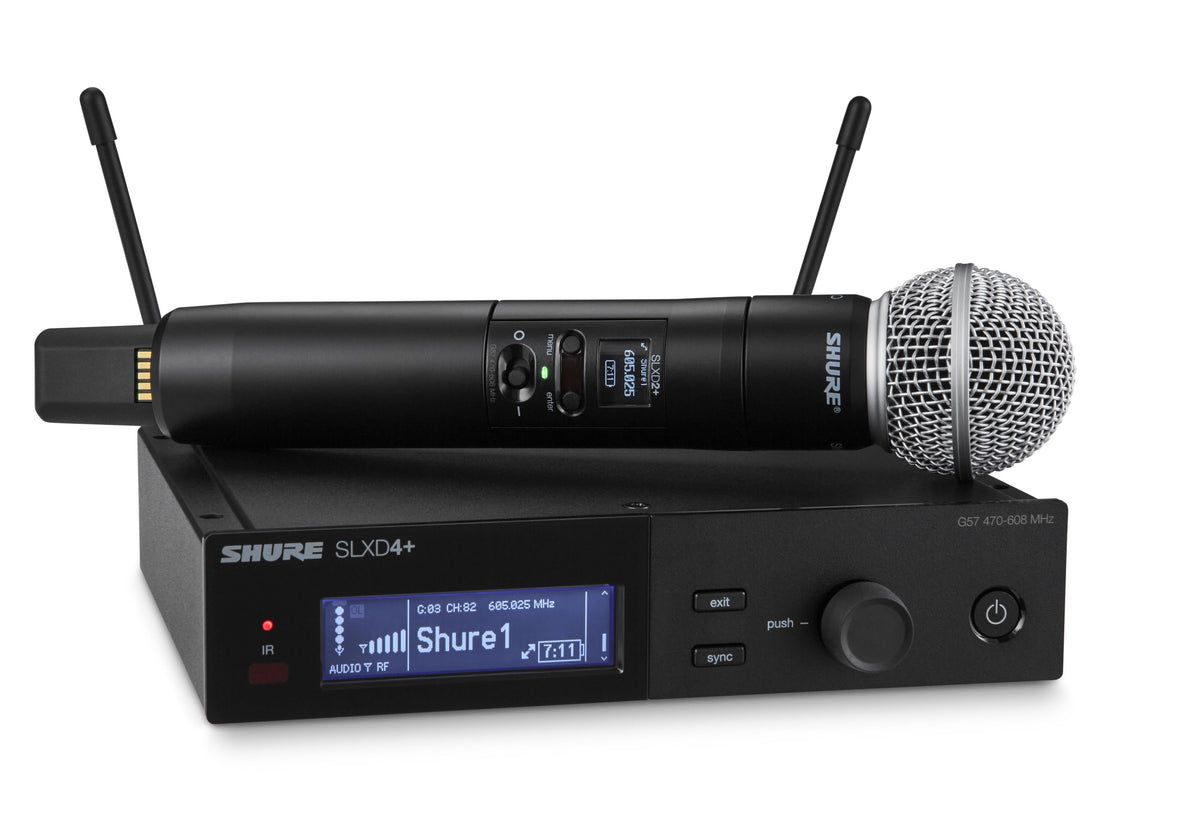 Shure SLXD24+/58 G57 digital wireless handheld system with SLXD4+ receiver and SM58 transmitter