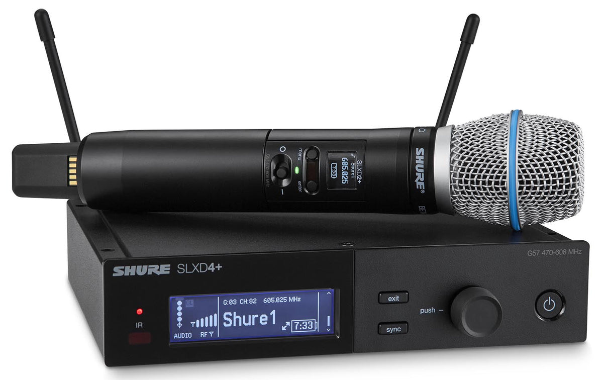 Shure SLXD24+/B87A G57 digital wireless handheld system with SLXD4+ receiver and Beta 87A transmitter