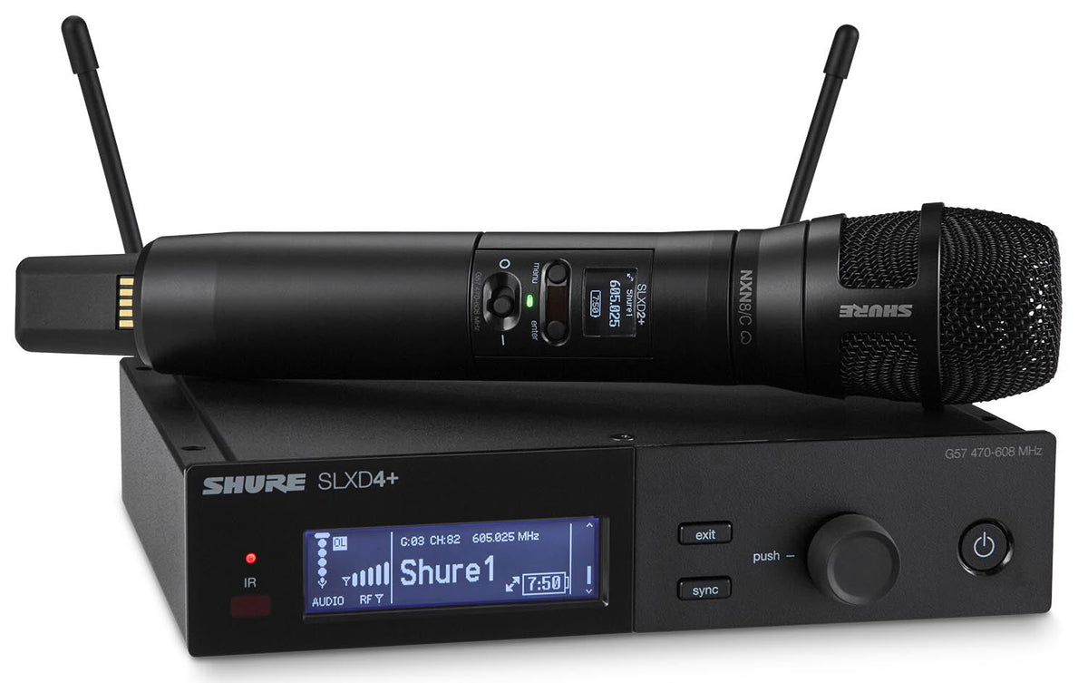 Shure SLXD24+/N8C G57 digital wireless handheld system with SLXD4+ receiver and Nexadyne 8/C transmitter