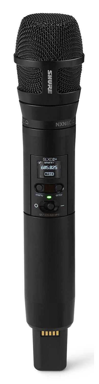 Shure SLXD2+/N8C G57 digital wireless handheld transmitter with Nexadyne 8/C cartridge, product view