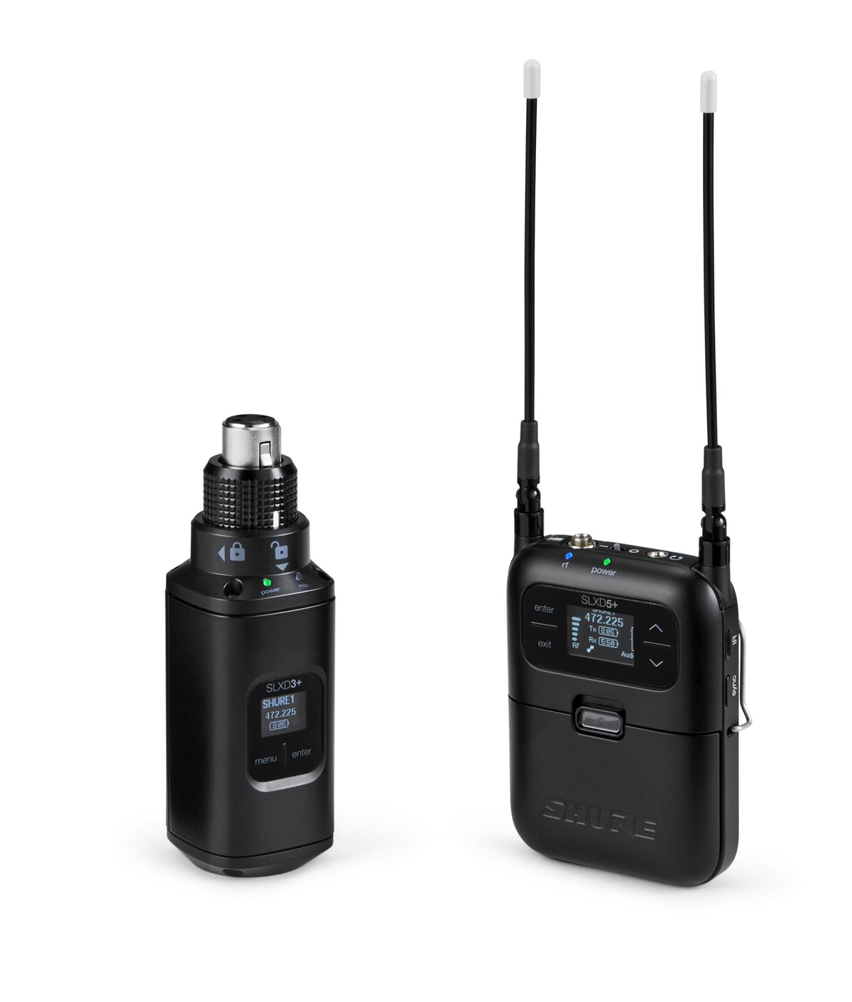 Shure SLXD35+ G57 digital wireless portable system with SLXD3+ plug-on transmitter and SLXD5+ receiver