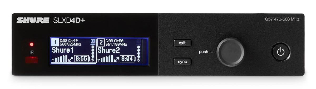 Shure SLXD4D+ G57 dual-channel digital wireless receiver, additional product photo 2