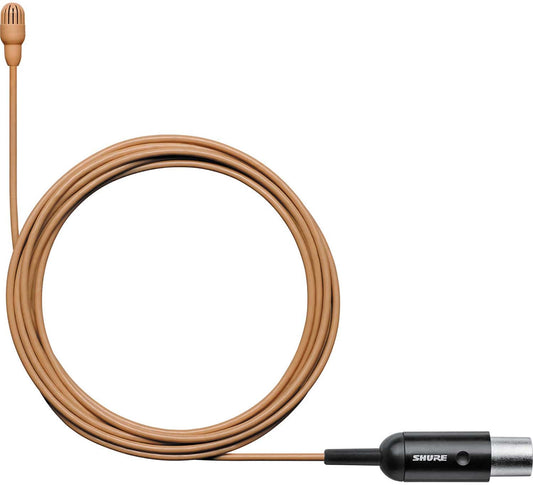 Shure TL46C/O-MTQG cocoa TwinPlex subminiature omnidirectional lavalier microphone with MTQG plug, main product view