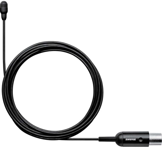 Shure TL47B/O-MTQG black TwinPlex subminiature omnidirectional lavalier microphone with MTQG plug, main product view